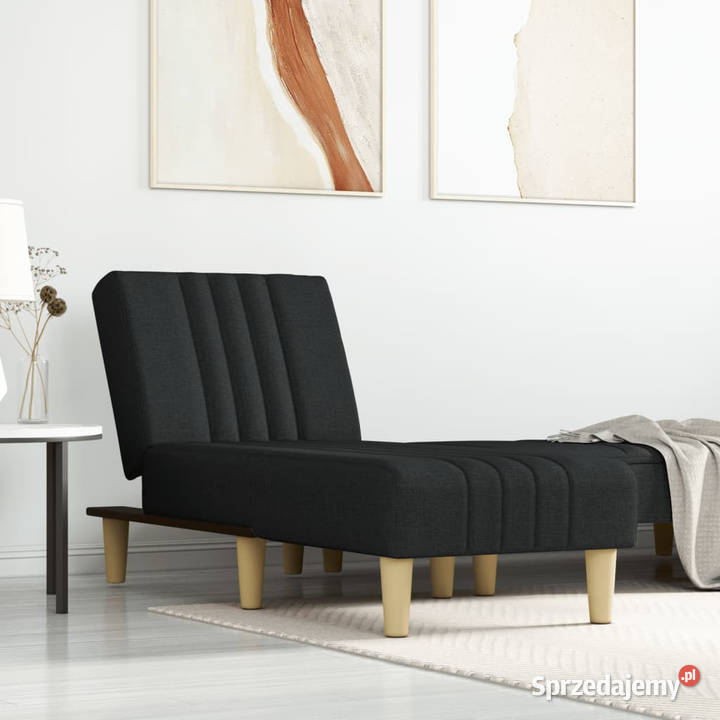 Szezlong czarny tapicerowany tkaniną WM352824 Warszawa sprzedam
