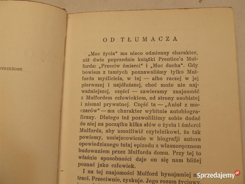 Moc życia P Mulford stara ksiązka 1930 Czeladź