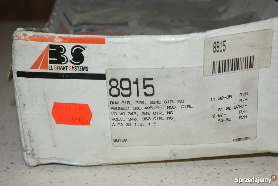 SZCZĘKI HAMULC BMW 3 E30 8291 ABS 8915 229x42mm Białobrzegi