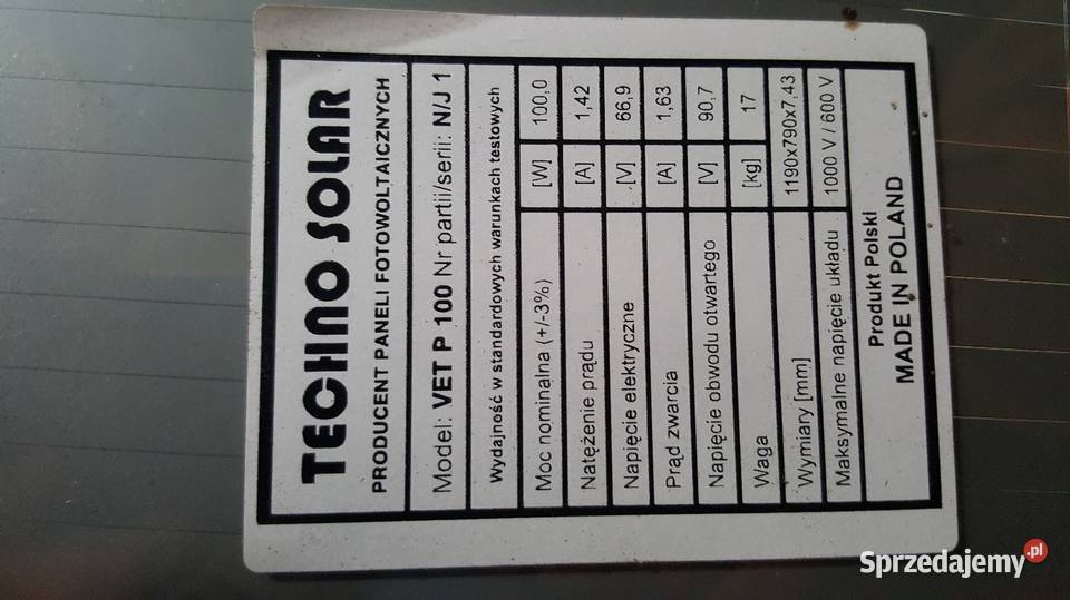 PV Nowe Panele Techno Solar świętokrzyskie Busko-Zdrój sprzedam