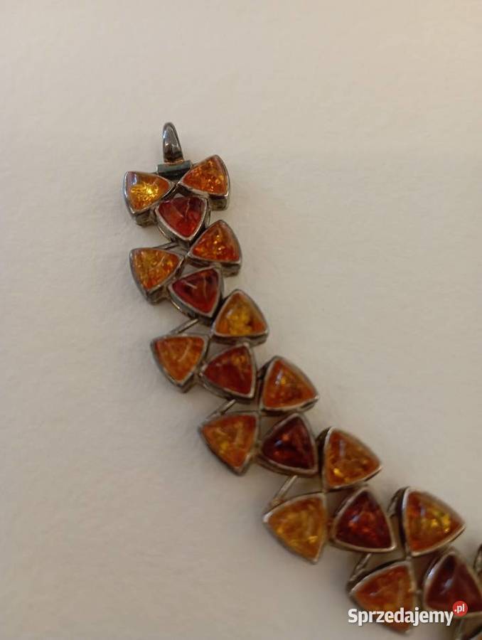 bransoleta ze srebra z bursztynami Radom