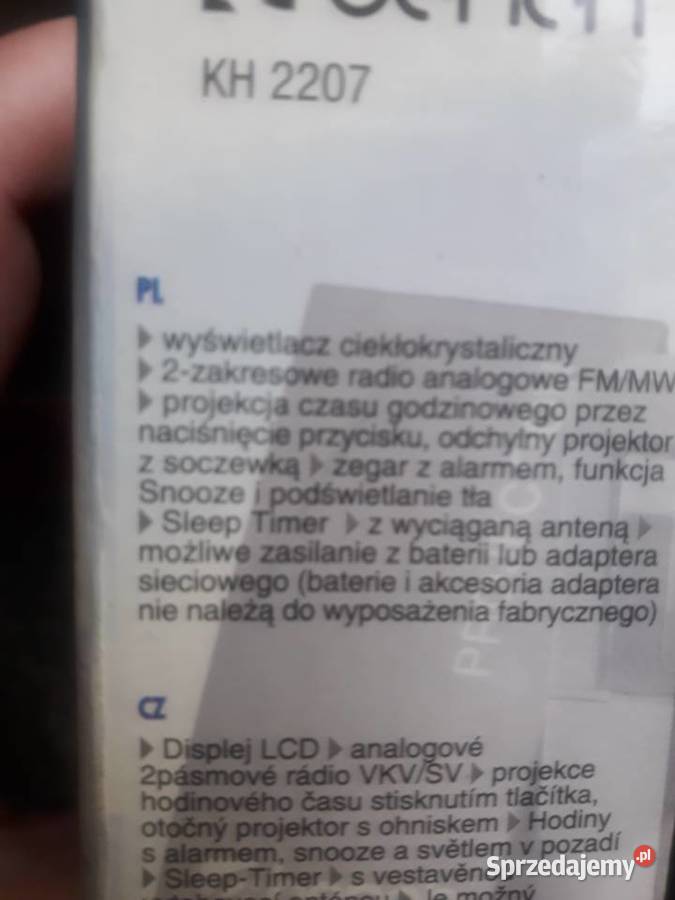 Radiobudzik z projektorem ebench KH 2207 Komplet mazowieckie