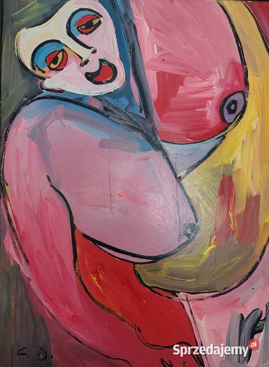 Stary obraz olejny Francja Malarstwo Kartuzy sprzedam