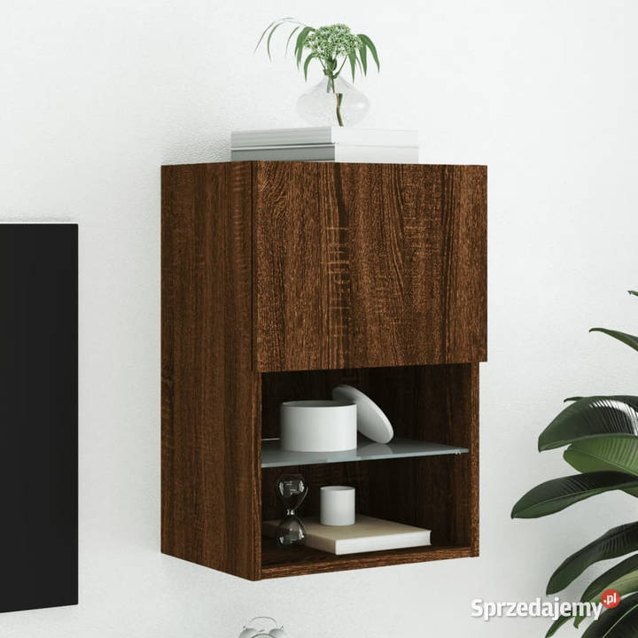 Szafka TV z LED brązowy dąb 405x30x60 WM837041 Warszawa