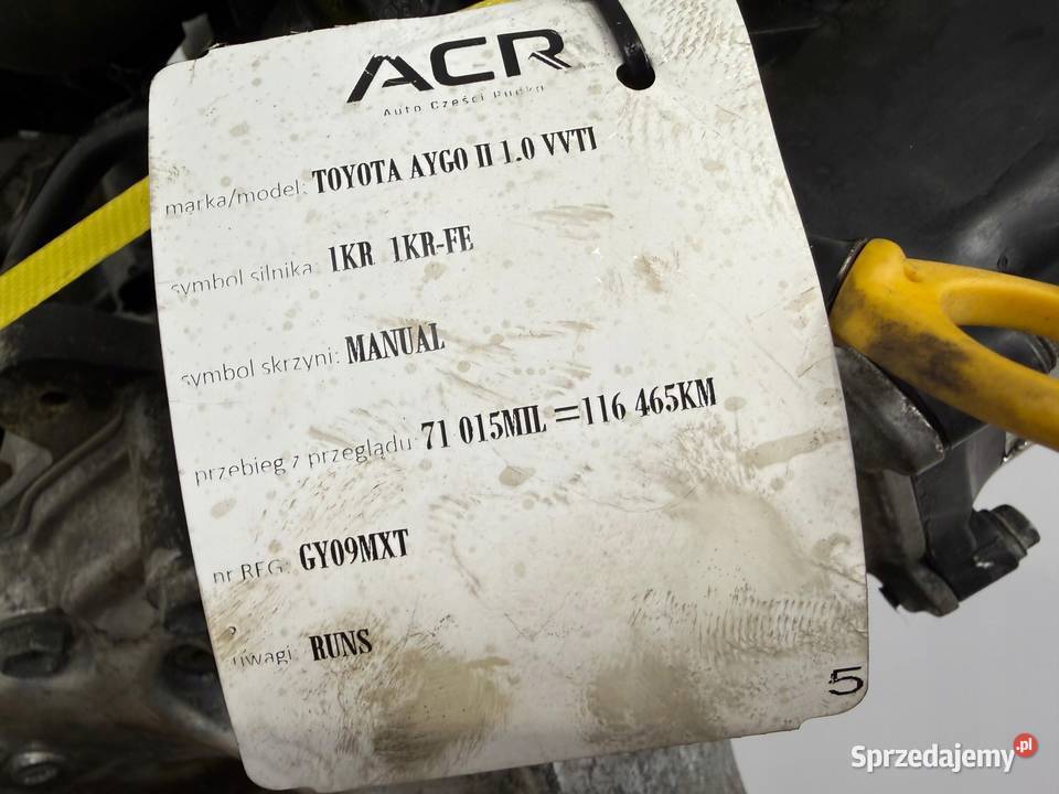 SILNIK Peugeot 107 Citroen C1 Toyota Aygo 10 12V Rudka