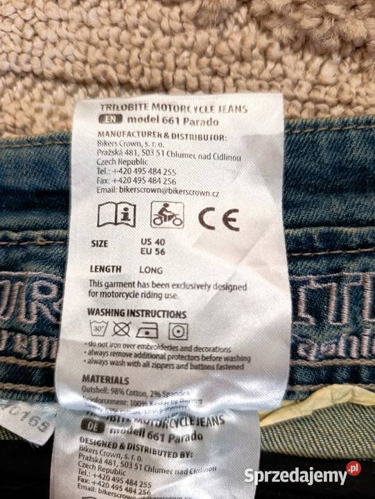 Spodnie motocyklowe jeans 2xl Trilobite