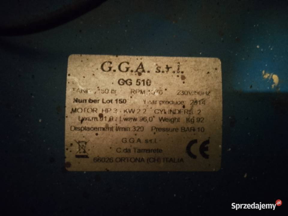 Kompresor sprężarka powietrza 150l 230v Turek