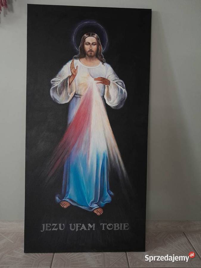 Jezus miłosierny Wizerunek wilenski olej na zachodniopomorskie Borne Sulinowo