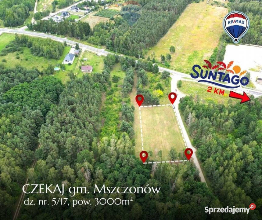 Działka budowlana 3000m2 Czekaj gm Mszczonów mazowieckie