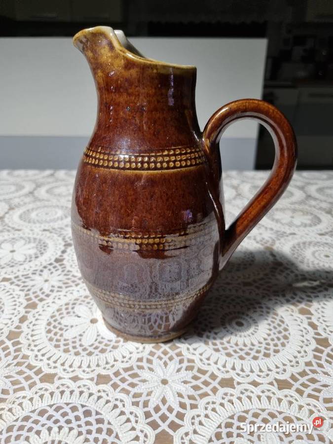 Dzbanek z Glazurowanej kamionki vintage wielkopolskie Wola Podłężna sprzedam