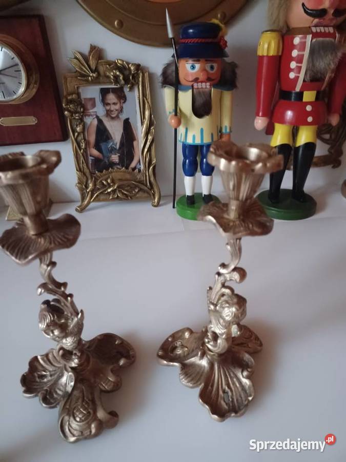 Komplet dwóch świeczników Mosiądz Kolekcja Poznań