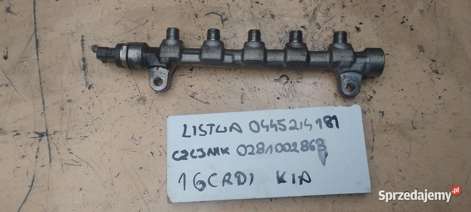 KIA HYUNDAI 16CRDI listwa wtryskowa 0445214181 świętokrzyskie Kielce sprzedam