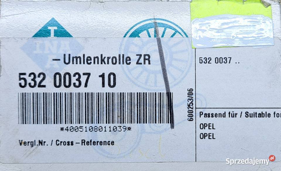 INA 532002010 ROLKA PASKA ROZRZĄDU ASCONA C Mielęcin