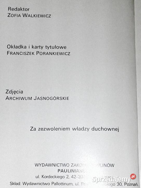 Jasna Góra Informator O Jerzy Tomziński OSPPE sprzedam