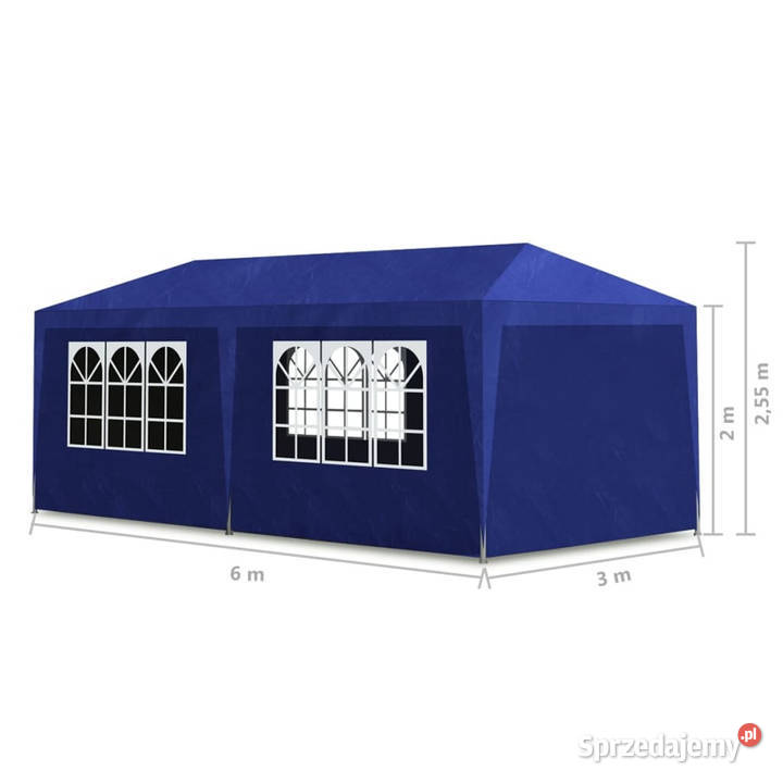 Namiot imprezowy 3 x 6 m niebieski WM90337 Pozostałe mazowieckie Warszawa