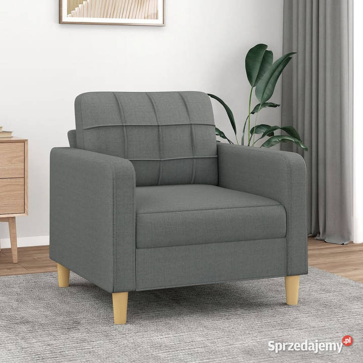 Fotel ciemnoszary 60 obity tkaniną WM359076 mazowieckie Warszawa