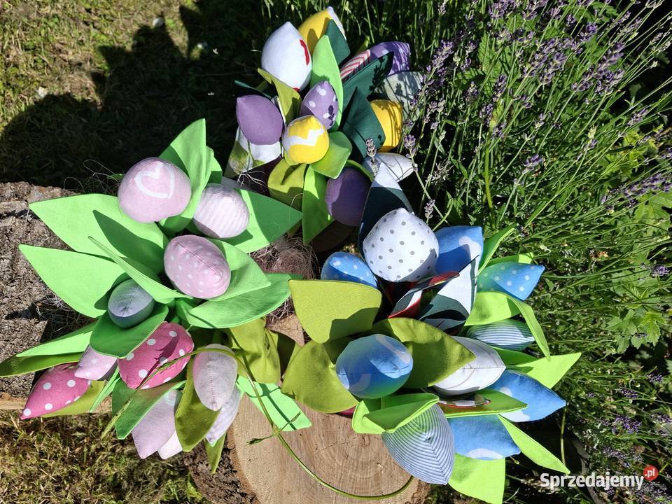 Tulipany z materiału Materiałowe kwiaty wielokolorowy Kraków