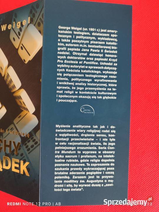 George Weigel Kruchy porządek znaleźć oparcie i Proza i poezja Katowice