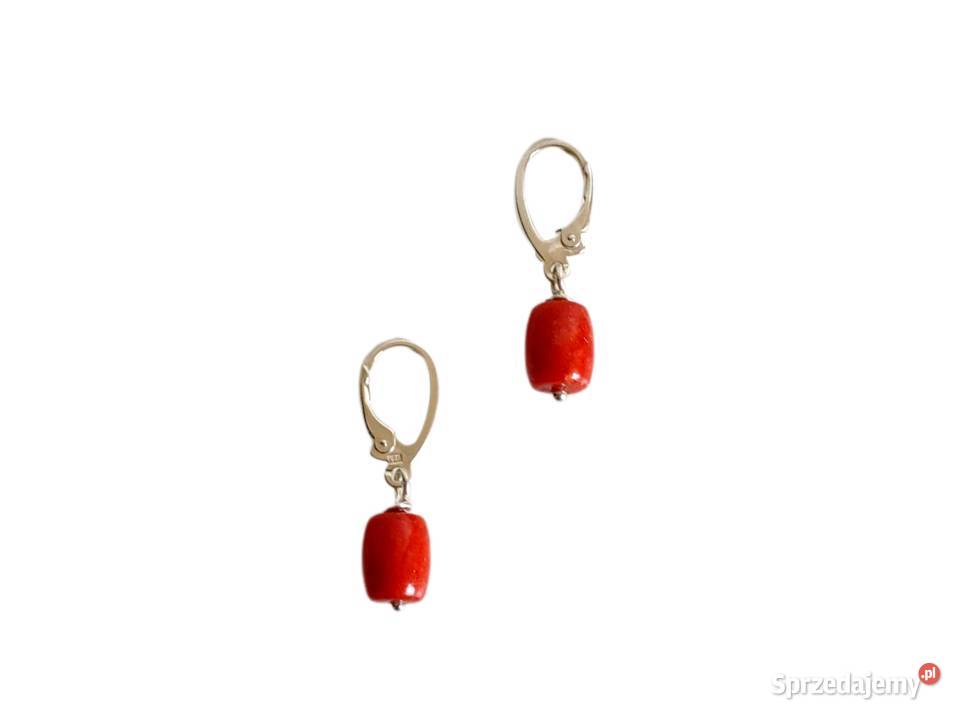 7435 Kolczyki z Pomarańczowym Koralem srebro Kędzierzyn-Koźle