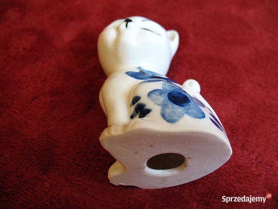 Kot koteczka ręcznie malowana porcelana 8x4 x4 Siedlce sprzedam