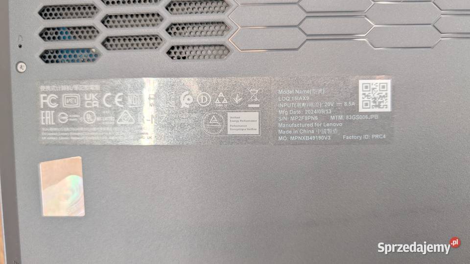 Laptop LOQ 15IAX9 Intel i512450HX 24 Pamięć Ram Ruda Śląska