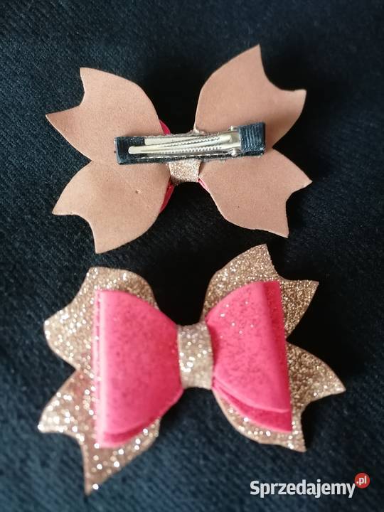 Zapinka do włosów złotoczerwona kokarda z Łódź sprzedam