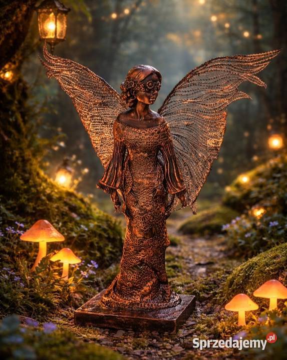 Anioł w kolorze miedzi z drobinkami turkusu Antyki, Sztuka, Kolekcje