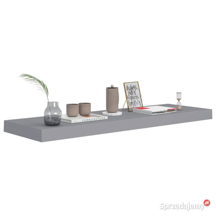 Półka ścienna szara 80 x 235 x 38 MDF WM323856 mazowieckie Warszawa