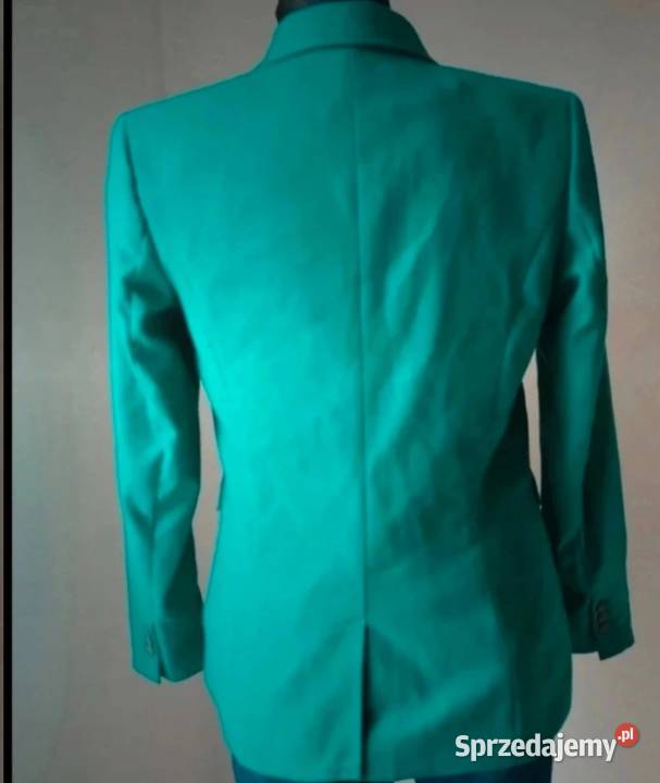 Żakiet elegancki taliowany zielony zapinany na Marynarki i żakiety sprzedam