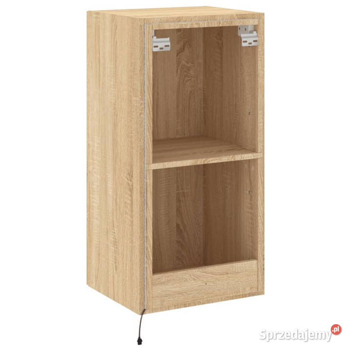Ścienna szafka TV z LED dąb sonoma 405x35x80