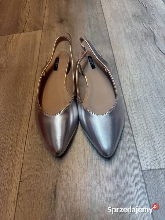 40 Srebrnej baleriny wieczorowe z odkrytą Pięta skóra ekologiczna Damskie Kraków sprzedam