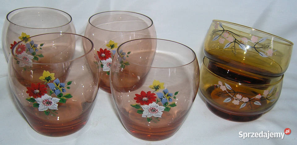 szklanki beczułki vintageD Bartków