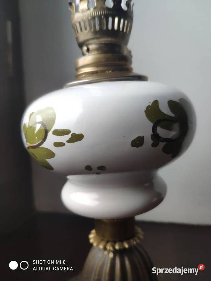 Stara niespotykana porcelanowa lampa naftowa 10 małopolskie Kraków