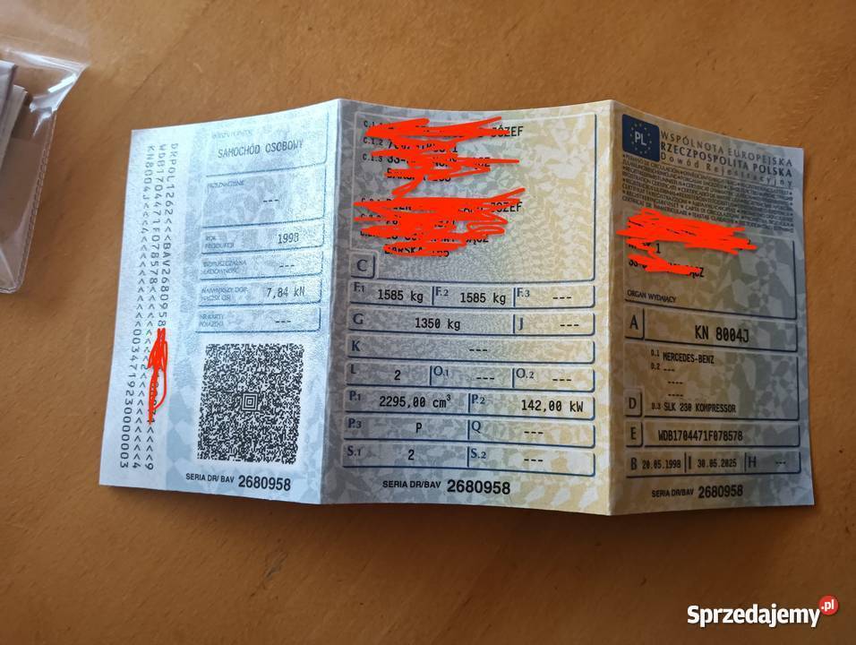 MercedesBenz SLK 230 Kompressor Cabrio 1998r sprowadzony SLK Nowy Sącz