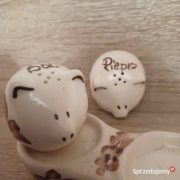 Zestaw przypraw sol i pieprz porcelana z sprzedam