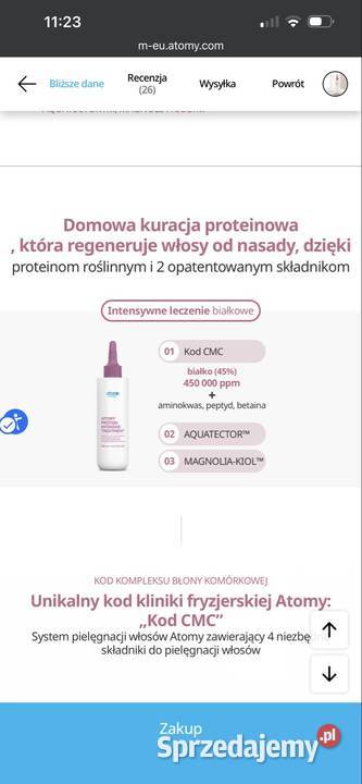 Odżywka do włosów Atomy PROTEIN INTENSIVE Zdrowie i Uroda