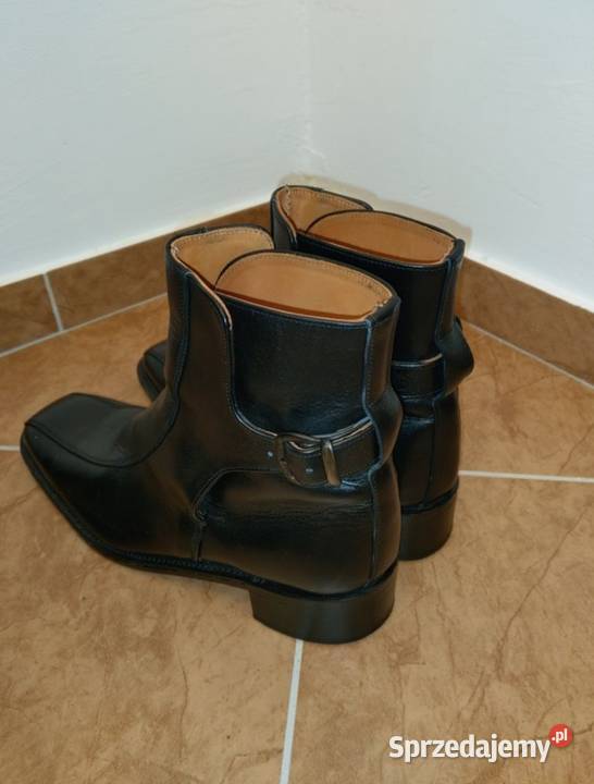 Buty skórzane męskie czarne rozmiar 46 295 nowe Kołobrzeg