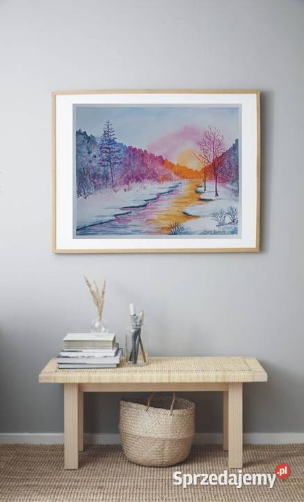 Akwarela Akwarelka Obraz pt Laponia 24 x 30 Warszawa