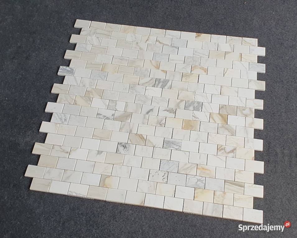 Mozaika marmurowa Bianco Calacatat Gold Bricks dolnośląskie