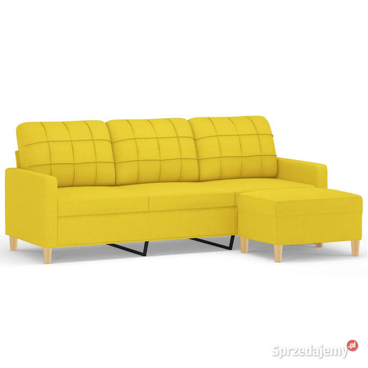 3osobowa sofa z podnóżkiem jasnożółty 180 mazowieckie Warszawa