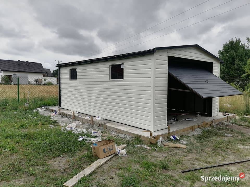Garaż Blaszany 4x6 dwuspadkowy dach profil