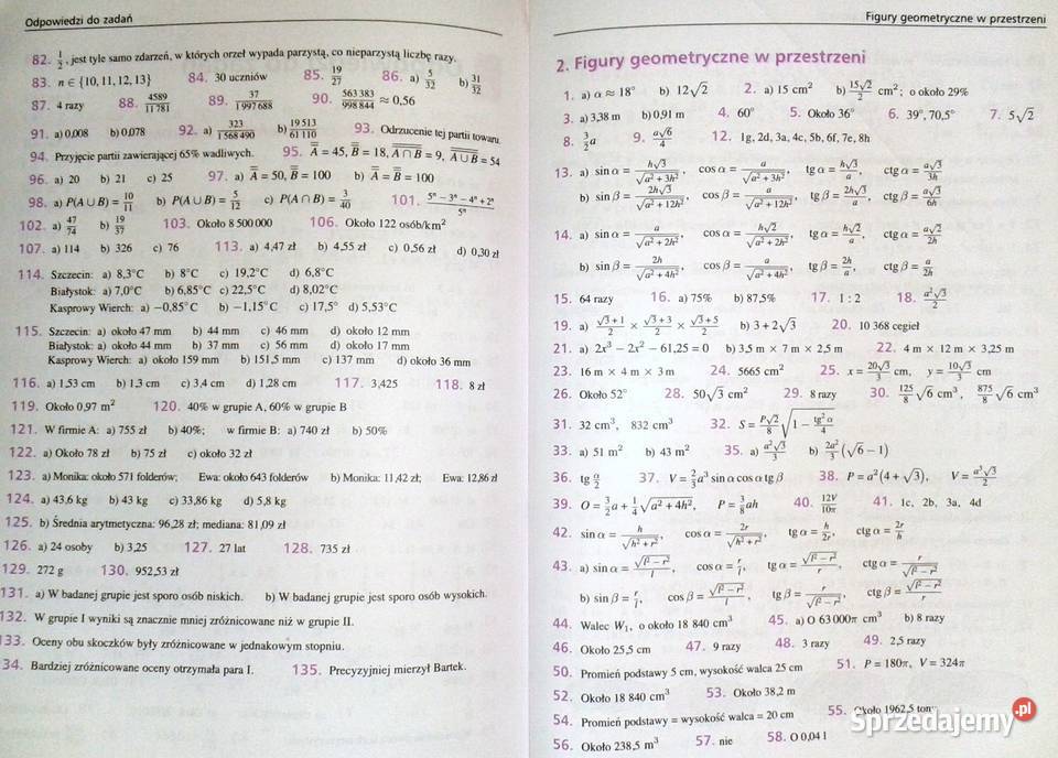 Matematyka 3 Zbiór zadań Zakres podstawowy M Chełm sprzedam