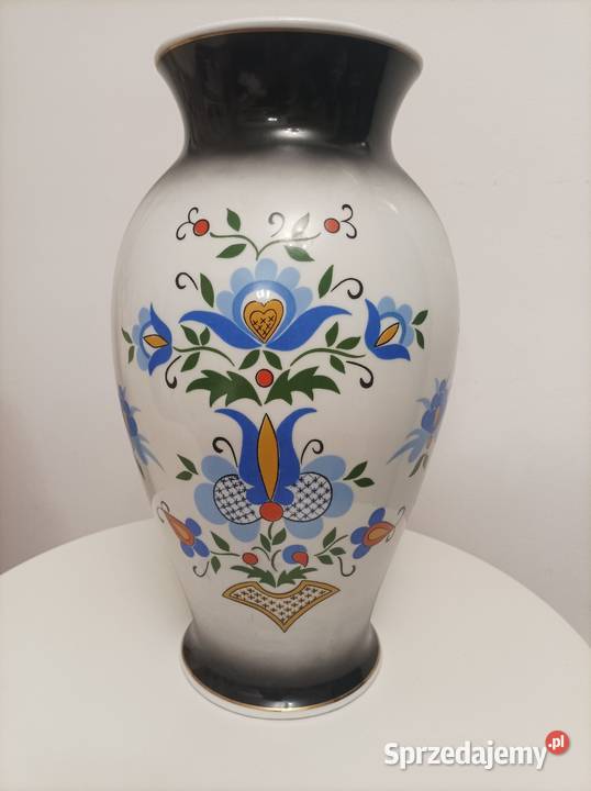 Duży wazon porcelana Lubiana wzór kaszubski Sterdyń