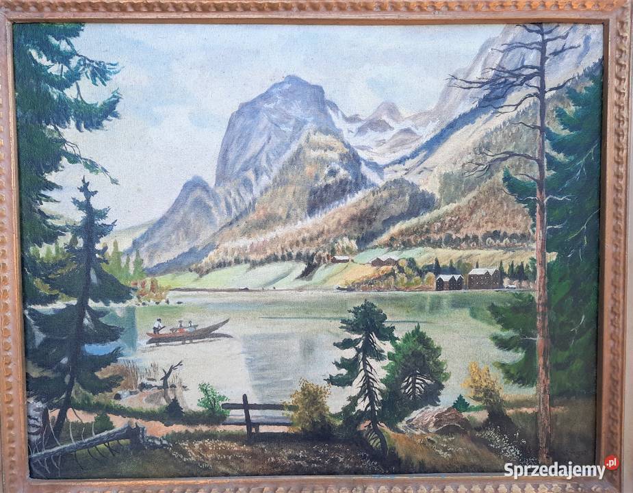 35 Pejzaż górski obraz olejny piękna rama sprzedam