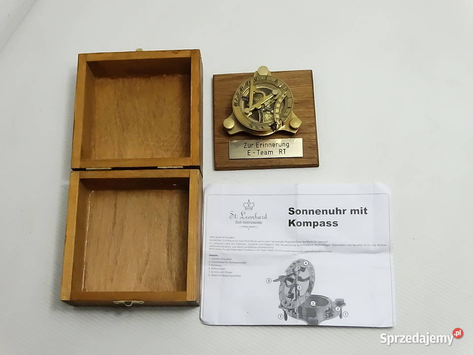 Mosiężny Zegar Słoneczny Z Kompasem St Leonhard Biłgoraj