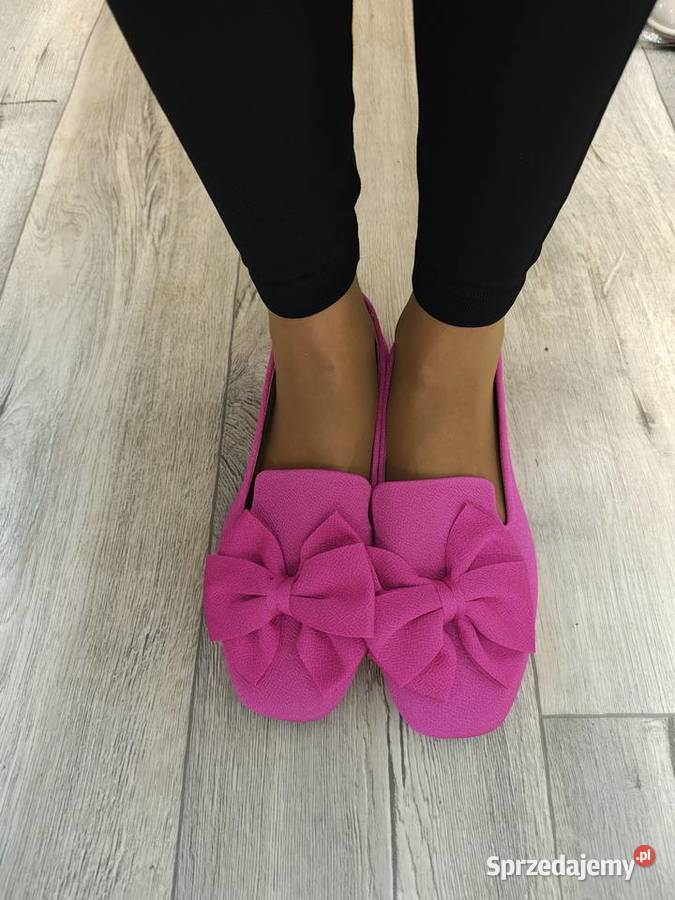 43 Różowe letnie mokasyny baleriny z kokardą Kraków