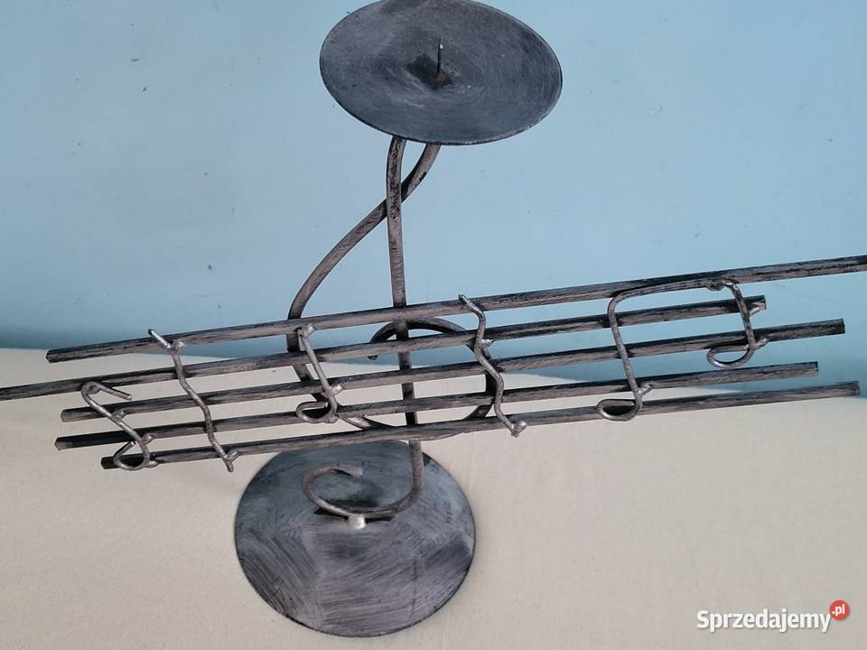 Świecznik metalowy Klucz Wiolinowy Gliwice