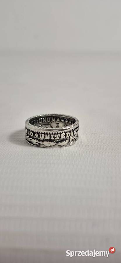 Srebrny Sygnet z Monety 1921 Morgan Dollar Biłgoraj sprzedam