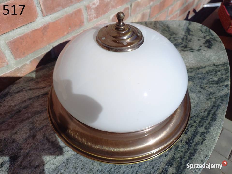 Plafon mosiężny ze szklanym kloszem Lampa Gawroniec
