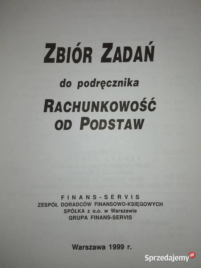 Rachunkowość podstaw zbiór zadań Pruszków